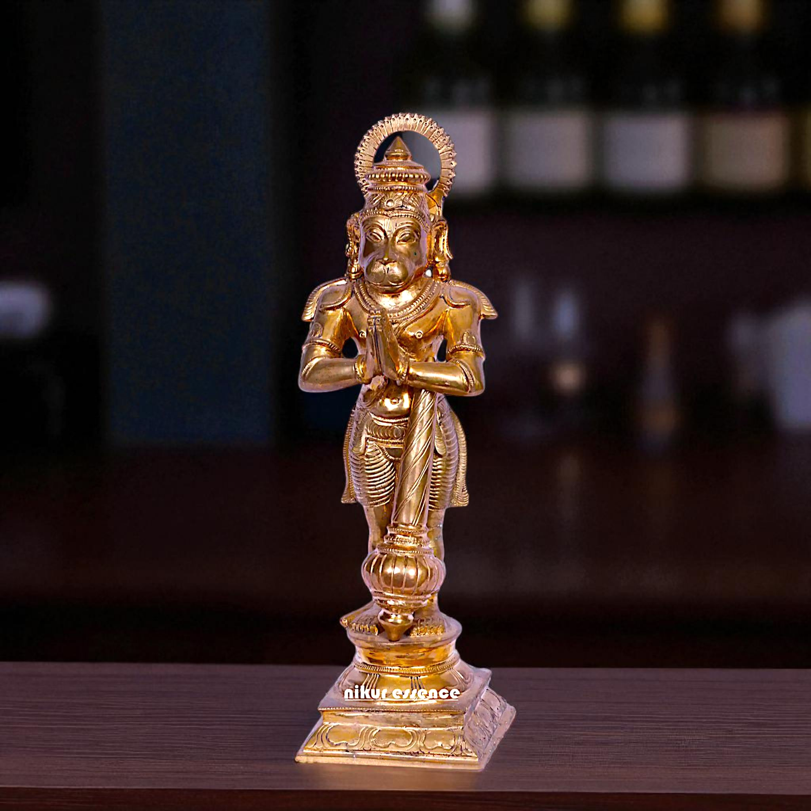 Panchaloha Hanuman ji standing with Gada idol idol - 13 Inches Nikuressence