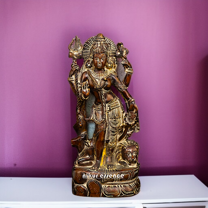 Ardhanarishvara Shiva Parvati Shakti Brass idol - 13 Inches Nikuressence