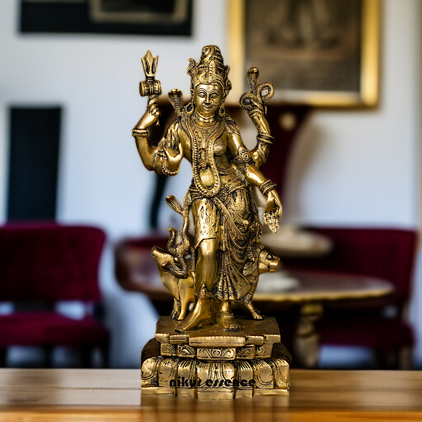Solid Brass Ardhanarishvara Shiva Standing statue - 19 Inches Nikuressence