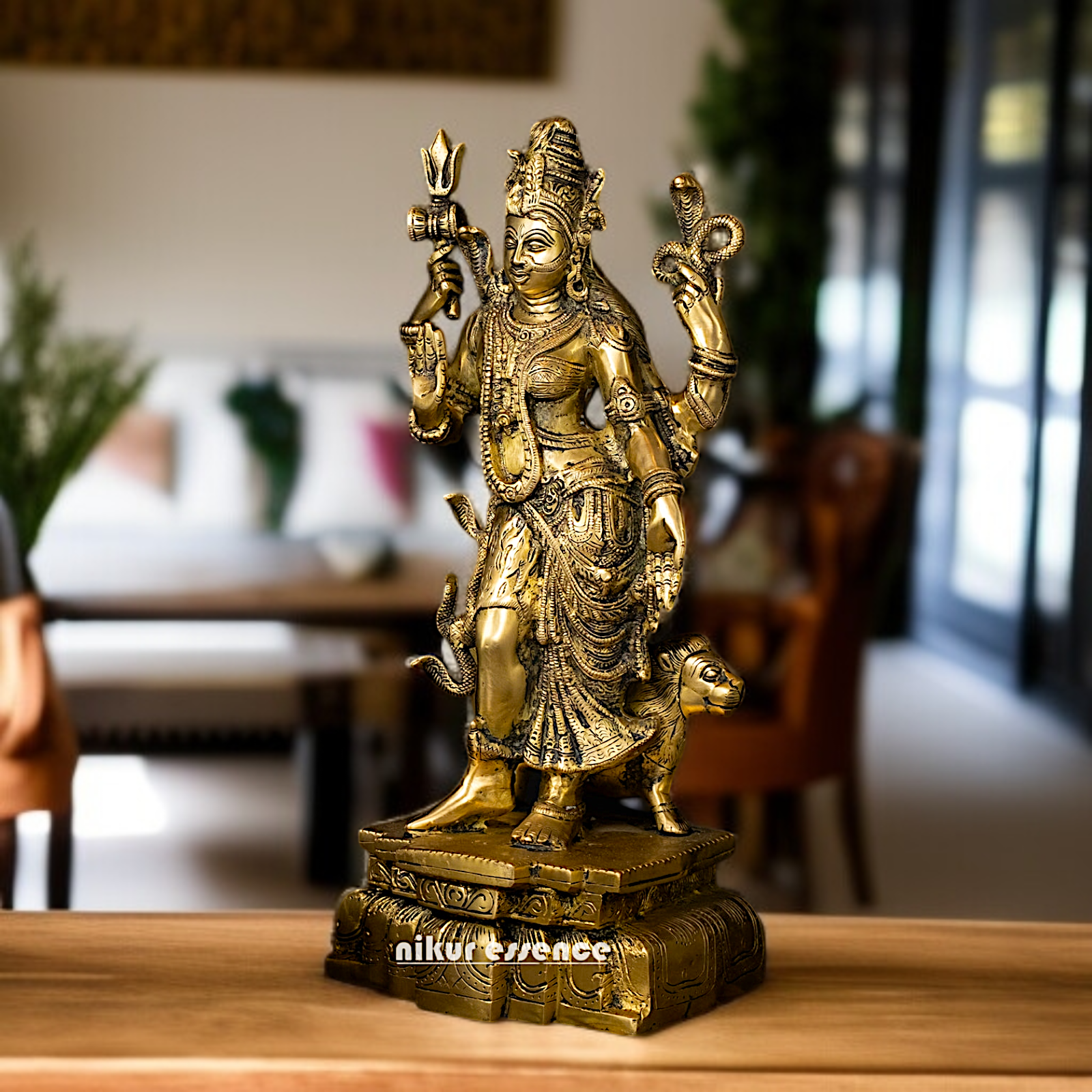 Solid Brass Ardhanarishvara Shiva Standing statue - 19 Inches Nikuressence