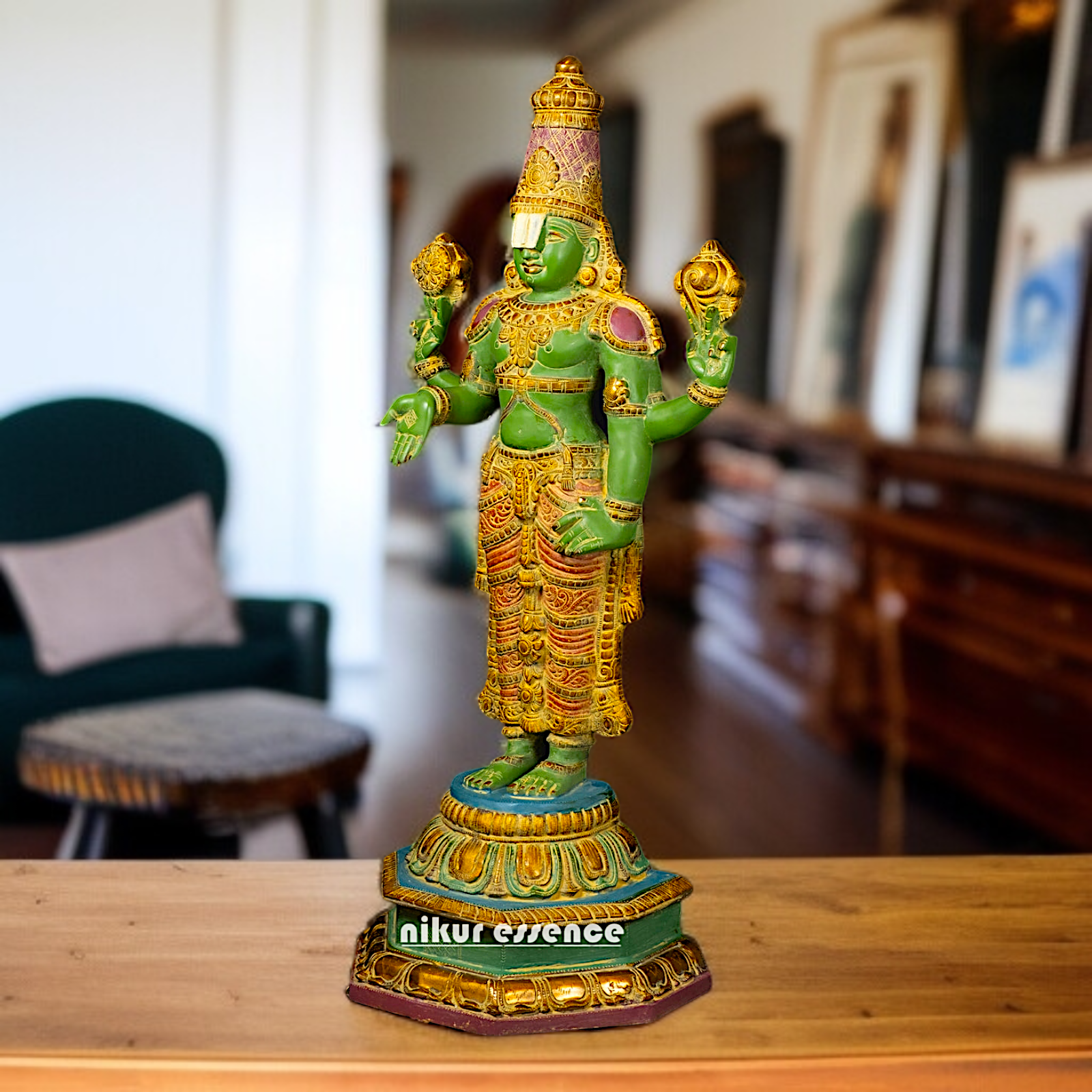 Lord Venkateswara Tirupati Balaji Standing with Blessing Brass statue - 39 Inches Nikuressence