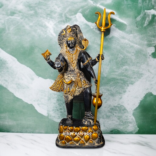 Big Shiva Standing with holding trident Trishul and Kamandalu Brass idol - 26 Inches Nikuressence