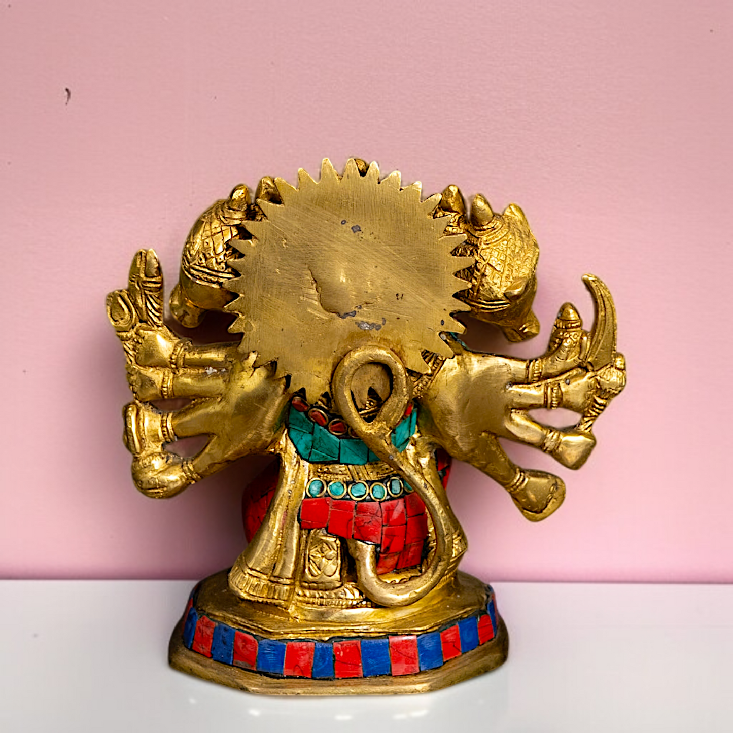 Buy Panchmukhi Hanuman ji with Blessing Brass stone work idol - 6 Inches Nikuressence