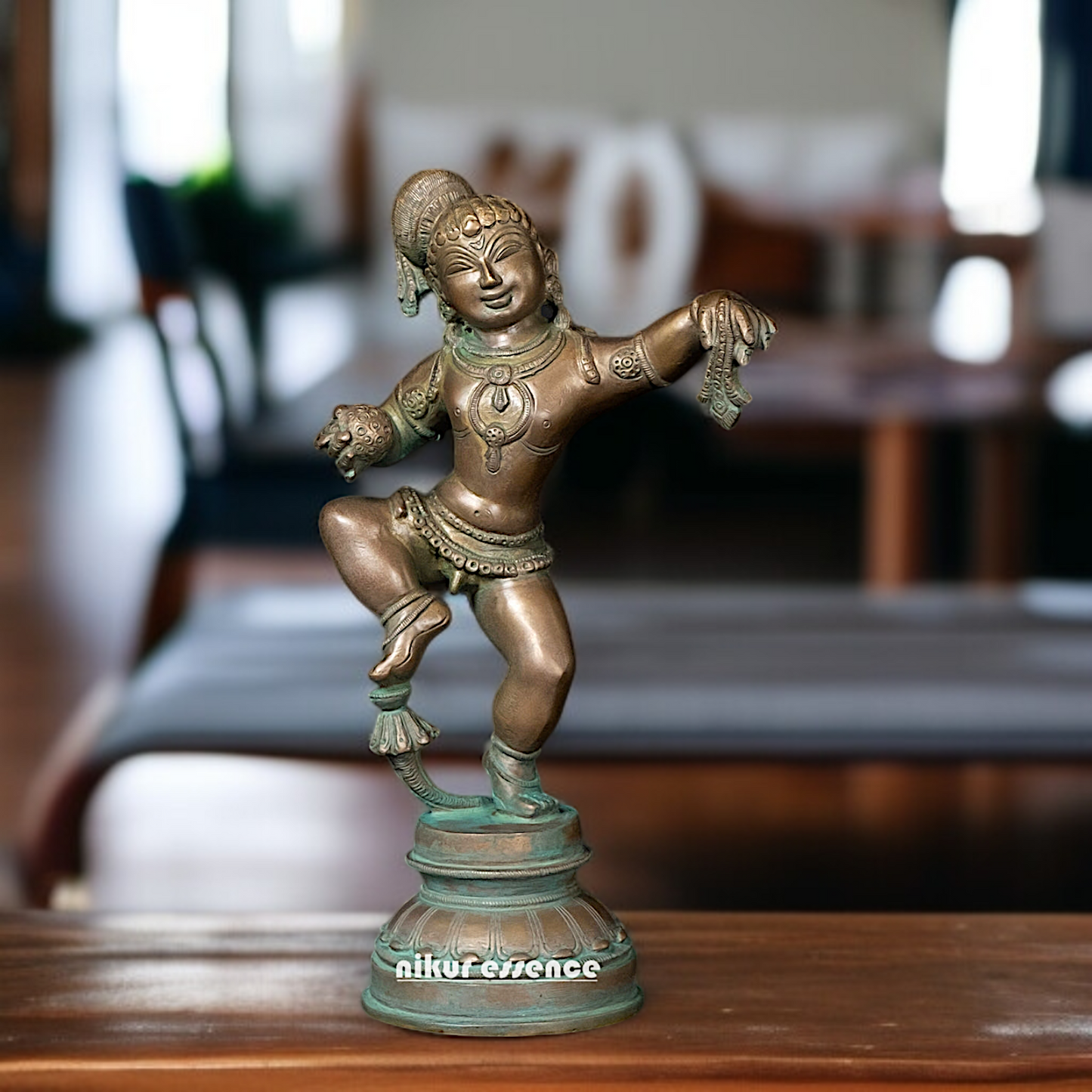 Bal Krishna Dancing brass idol - 11 Inches Nikuressence