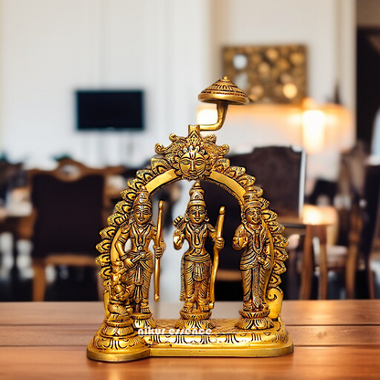 Lord Ram Darbar Parivar solid Brass idol - 10 Inches Nikuressence