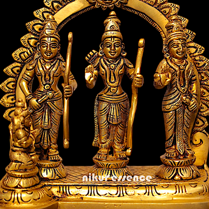 Lord Ram Darbar Parivar solid Brass idol - 10 Inches Nikuressence