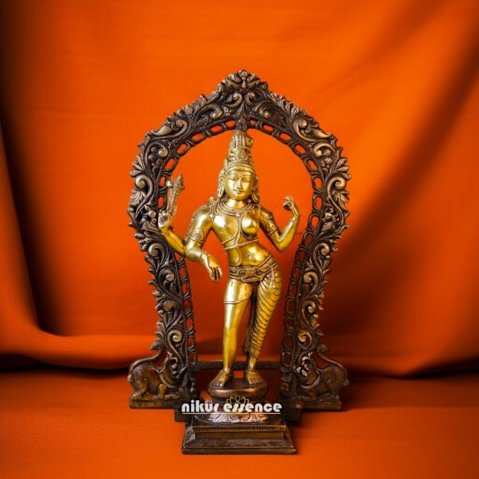 Pure Brass Ardhanarishvara Standing with Blessing statue - 46 Inches Nikuressence