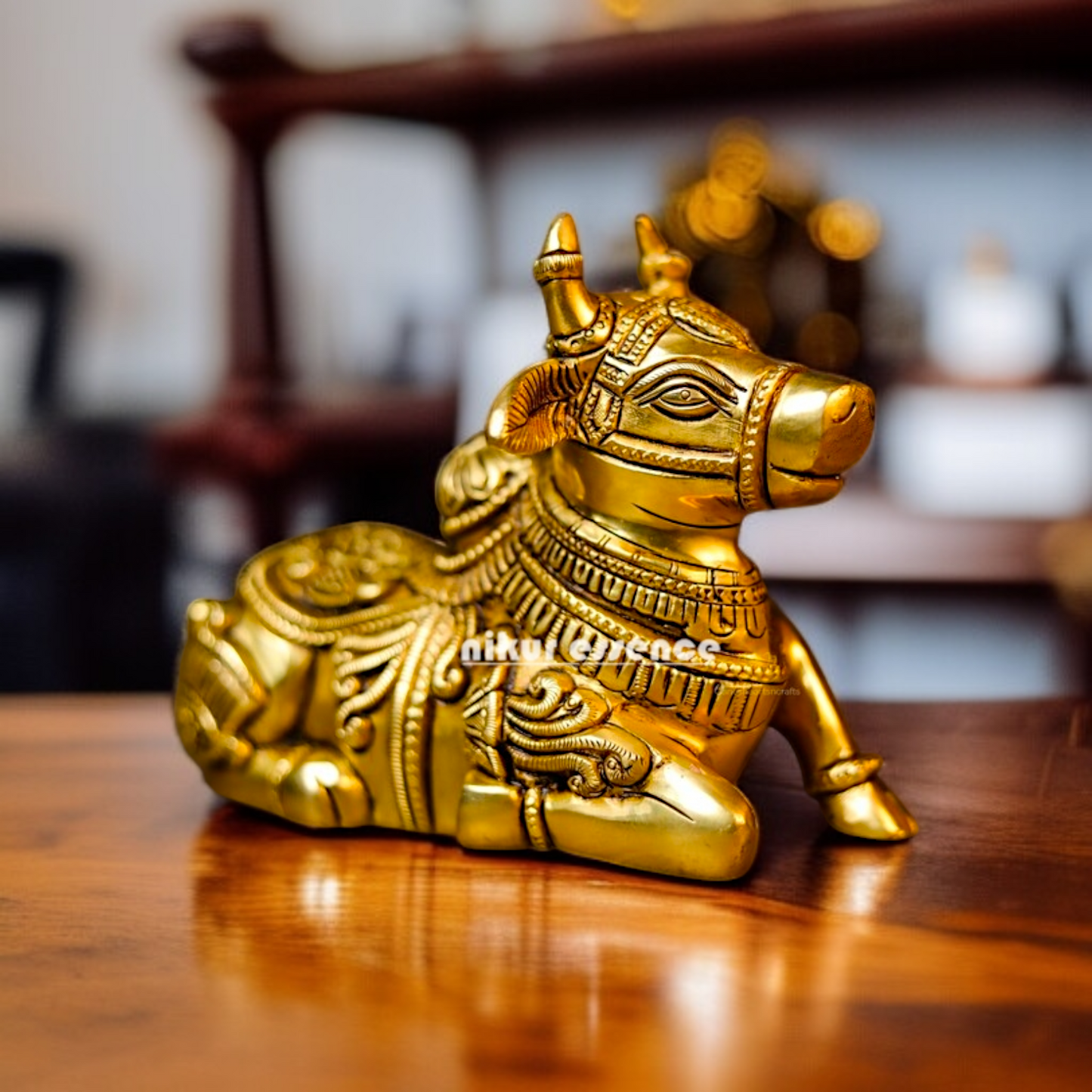 Pure Brass Nandi Bull Seated statue - 6.693 inches Nikuressence