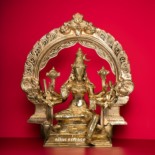 Panchaloha Varahi Amman Devi Seated with Blessing statue - 13 Inches Nikuressence