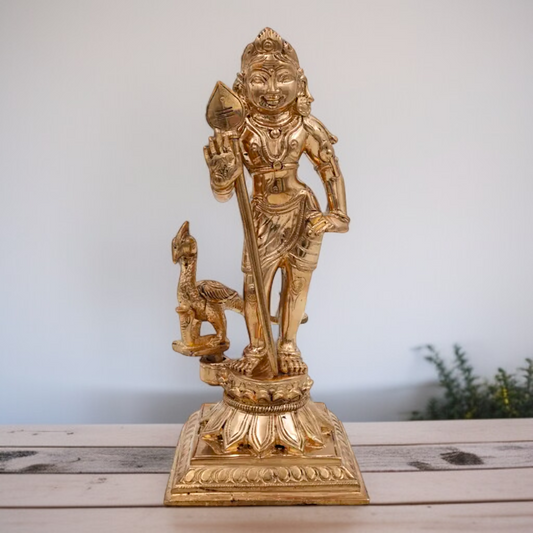 Lord Murugan standing Panchaloha idol - 7 Inches Nikuressence