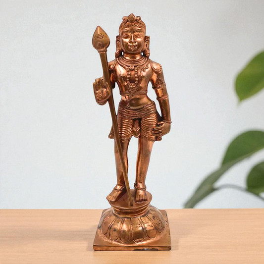 Panchaloha Kartikeya Murugan swamy standing idol - 9 Inches Nikuressence