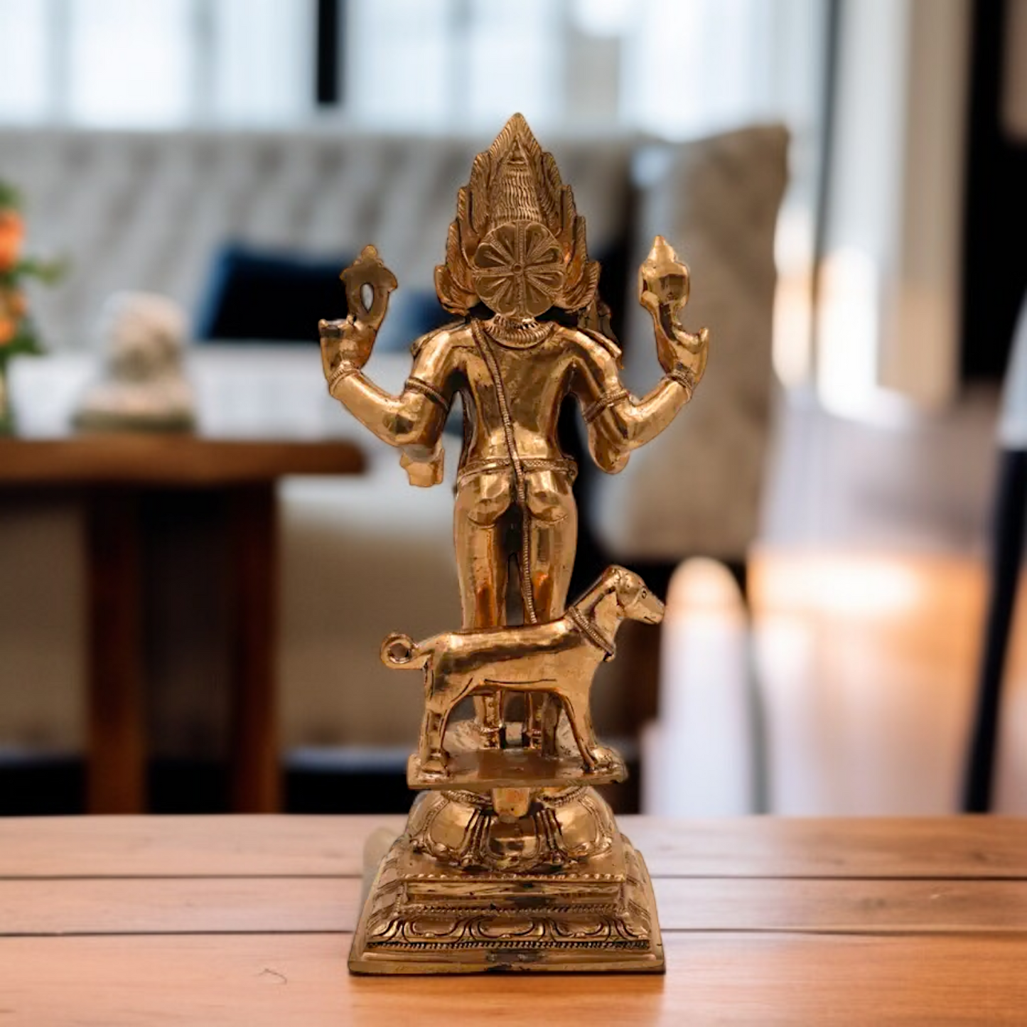 Lord kal Bhairav Shiva standing with dog Blessing Panchaloha idol - 13 Inches Nikuressence