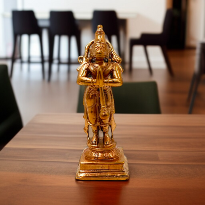 Hanuman ji monkey God Standing with namsakar pose hold mace Gada Panchaloha idol - 4 Inches Nikuressence