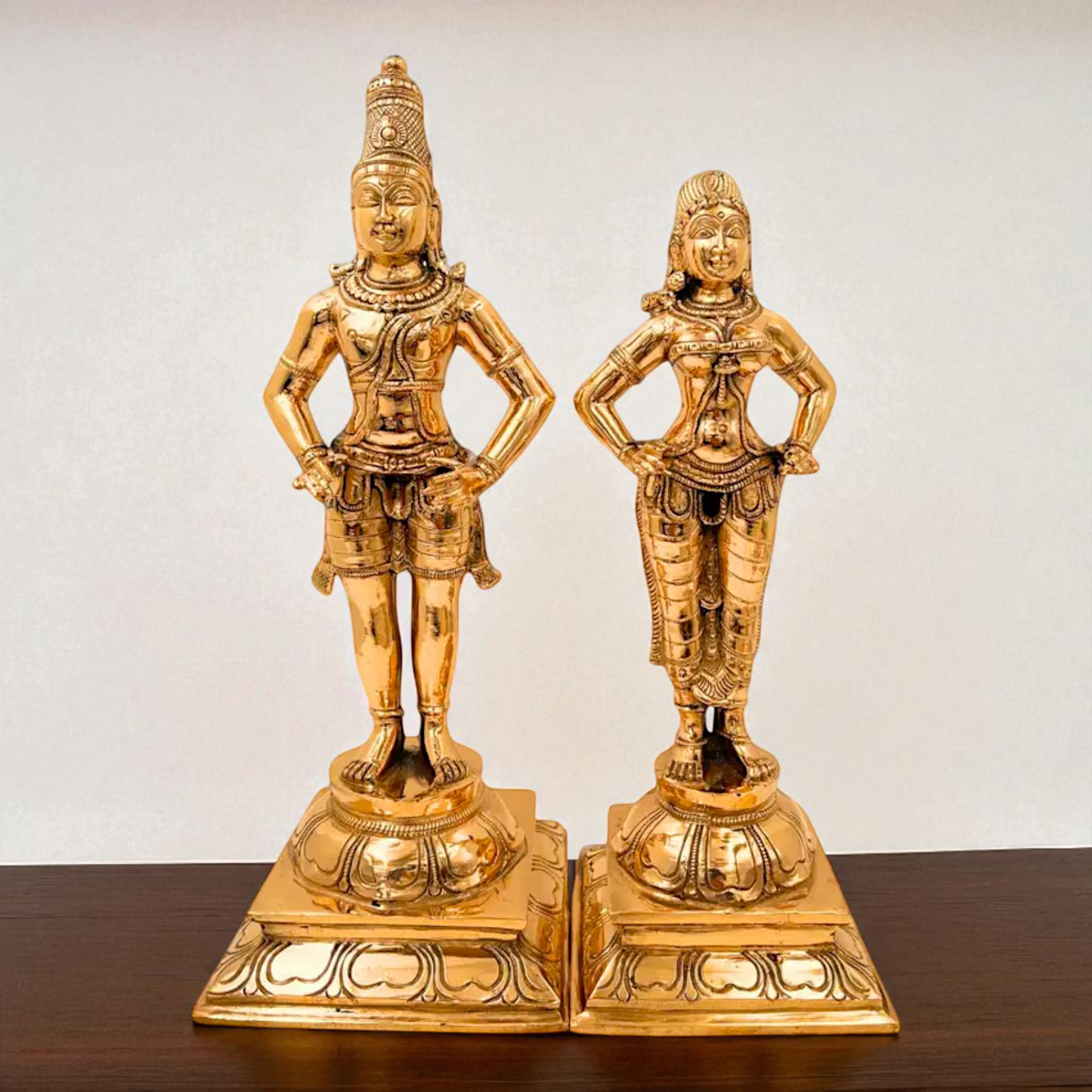 Panchaloha Vitthal Murti With Rakhumai standing statue - 12.5 Inches Nikuressence