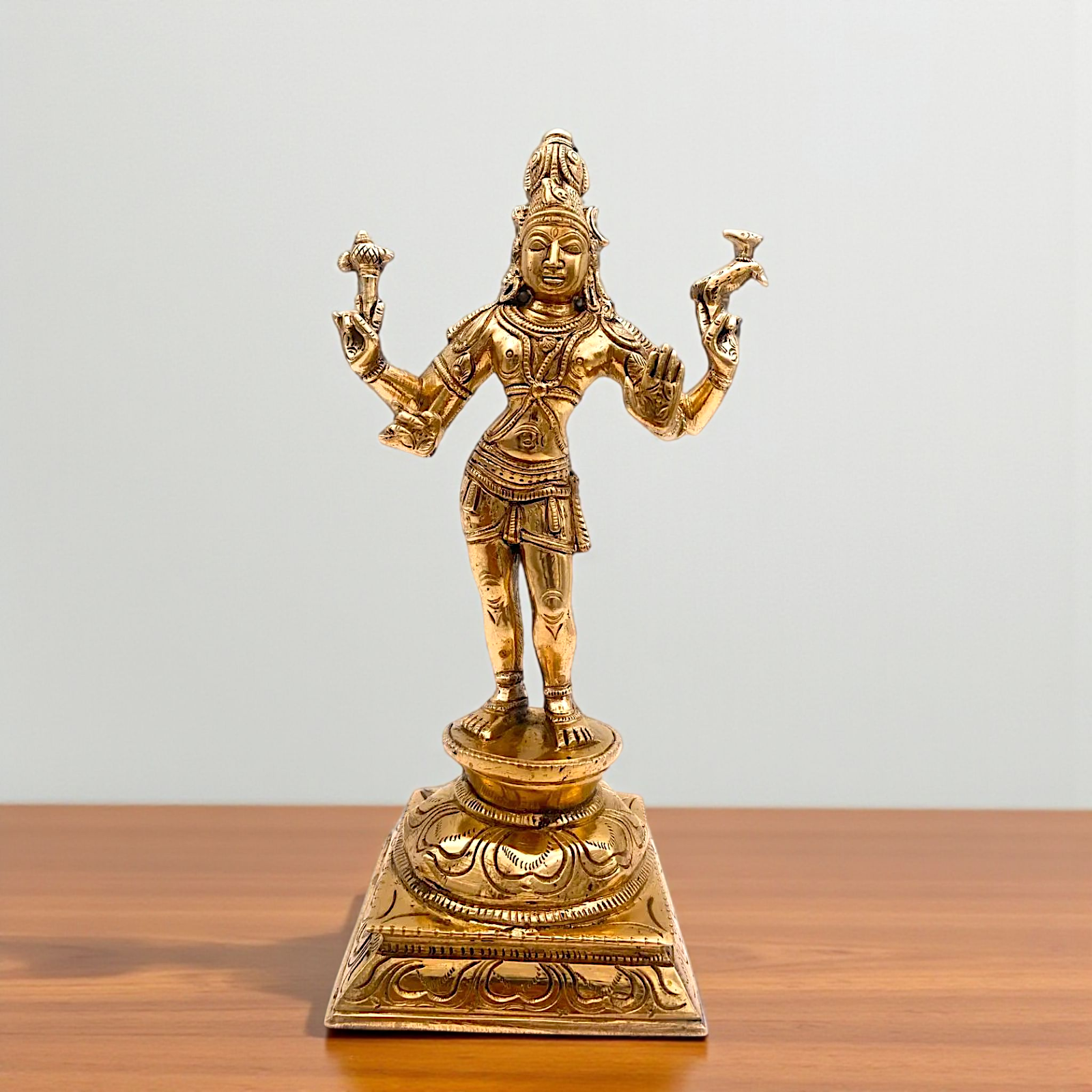Bronze/Panchaloha shiva Standing with Blessing statue - 10 Inches Nikuressence
