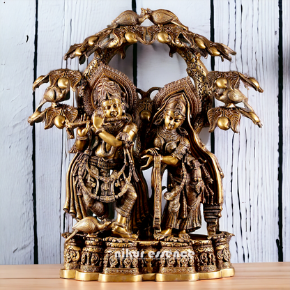 Buy Radha Krishna Brass with Tree idol - 30 Inch