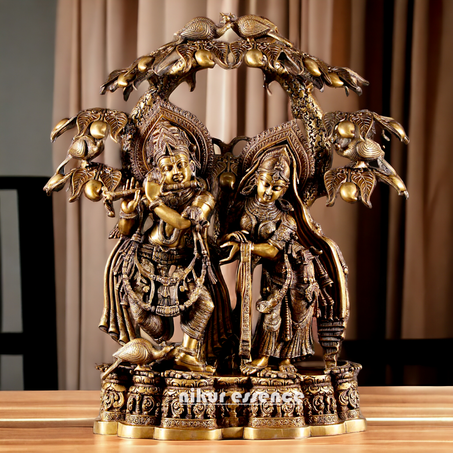 Buy Radha Krishna Brass with Tree idol - 30 Inch