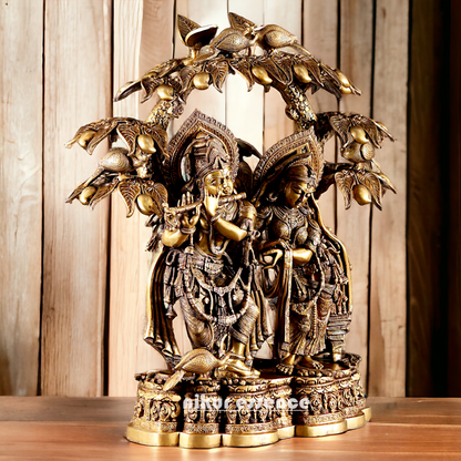 Buy Radha Krishna Brass with Tree idol - 30 Inch