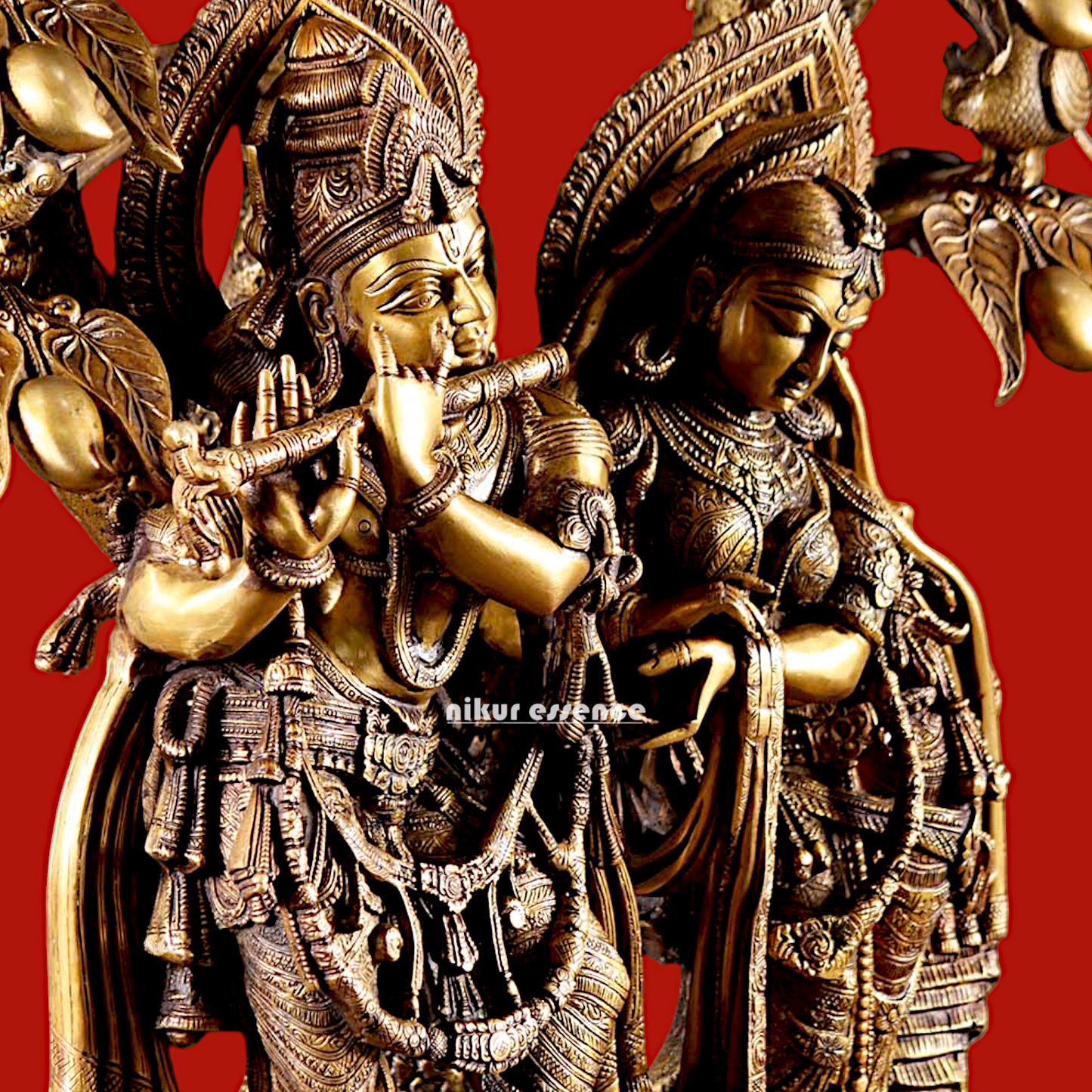 Buy Radha Krishna Brass with Tree idol - 30 Inch