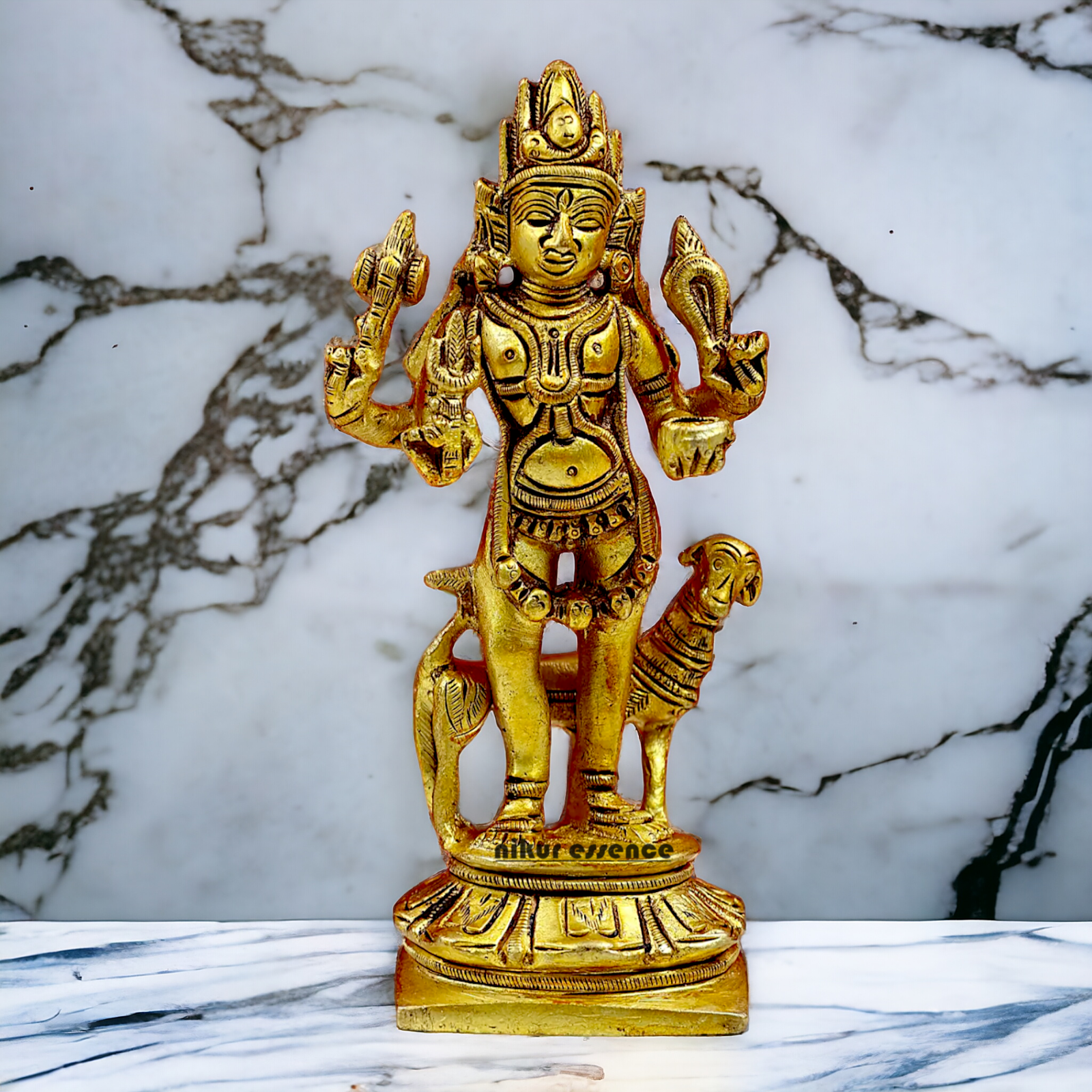 Lord Bhairava Baba Solid Brass idol - 5.8 inches