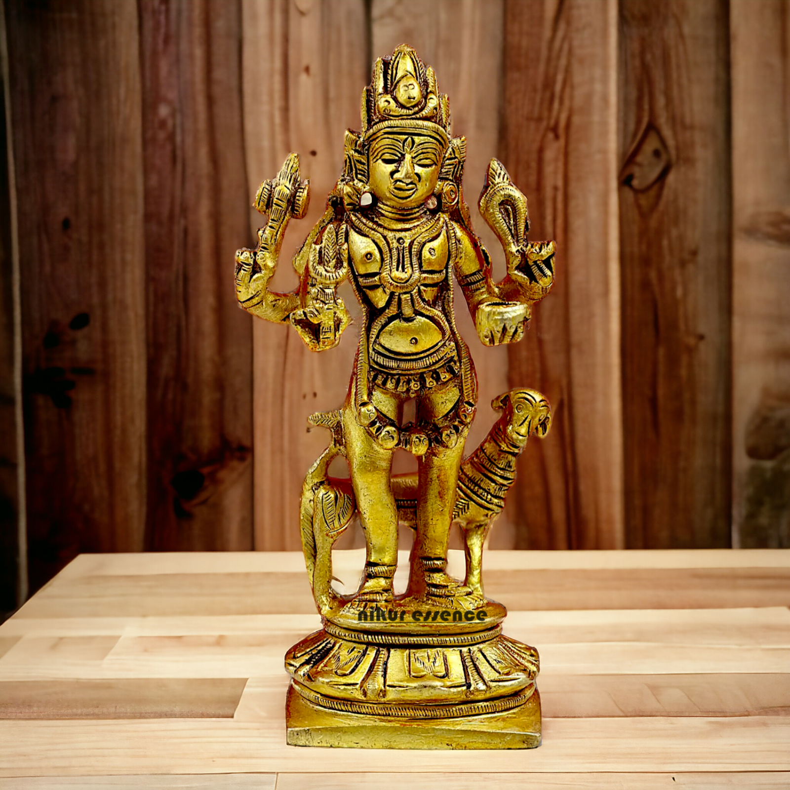 Lord Bhairava Baba Solid Brass idol - 5.8 inches