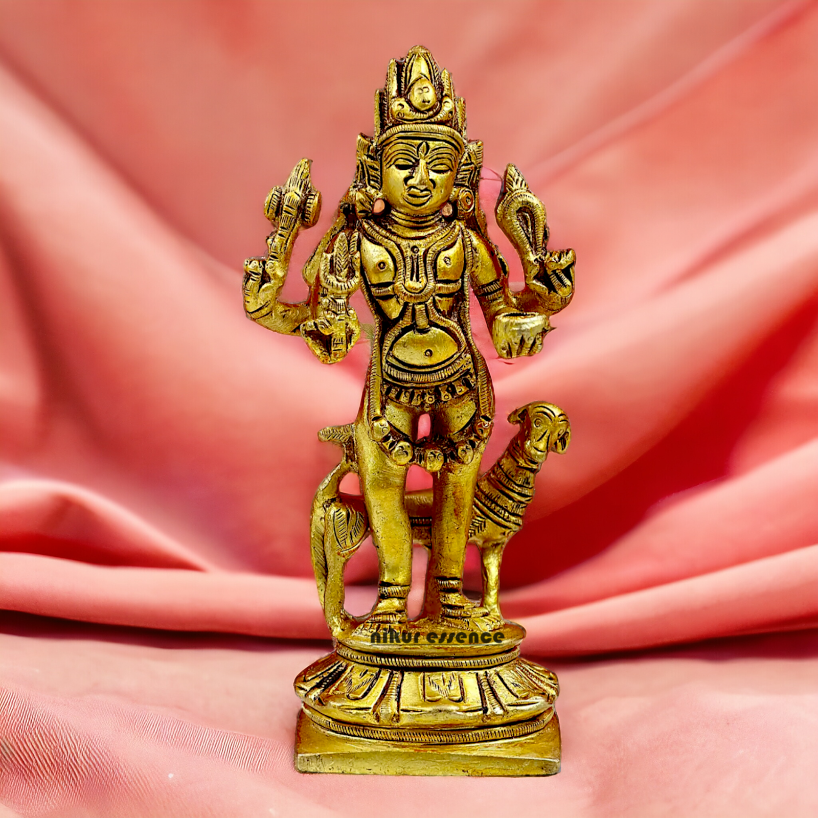 Lord Bhairava Baba Solid Brass idol - 5.8 inches