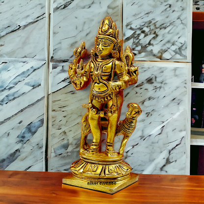 Lord Bhairava Baba Solid Brass idol - 5.8 inches