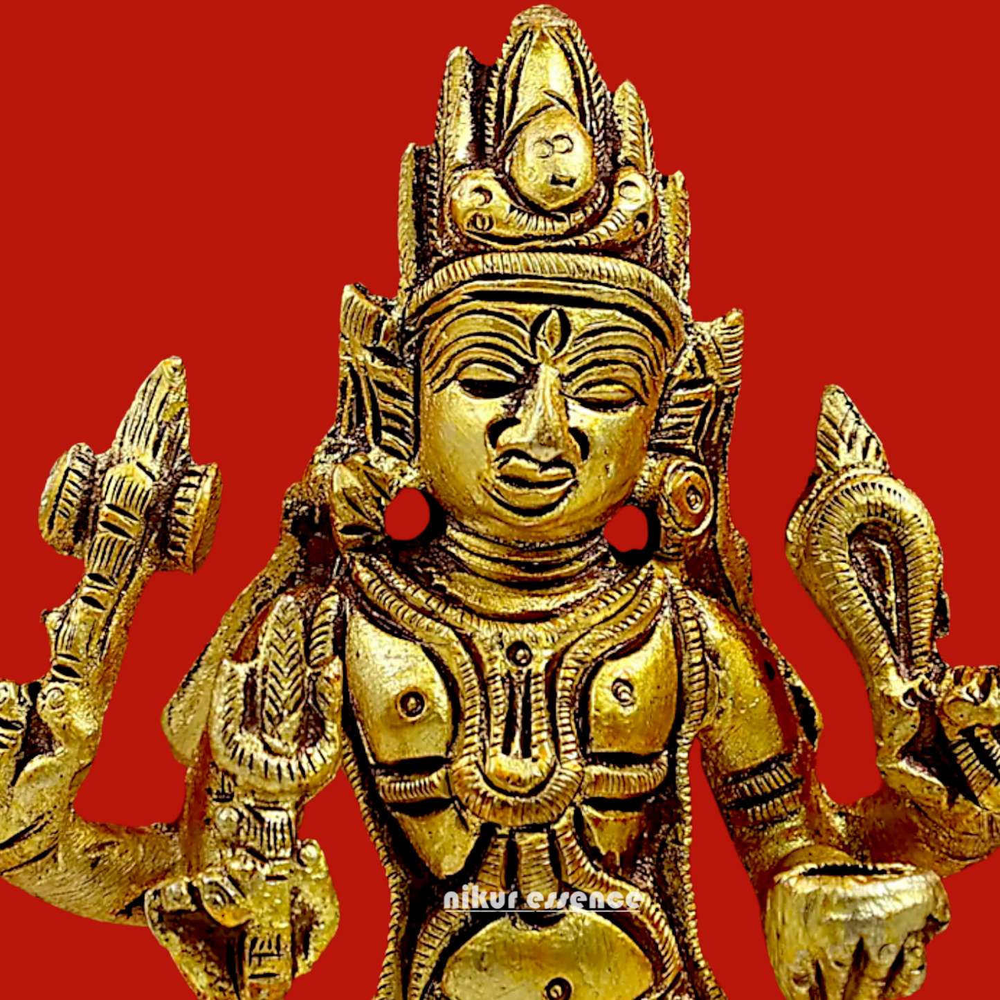 Lord Bhairava Baba Solid Brass idol - 5.8 inches