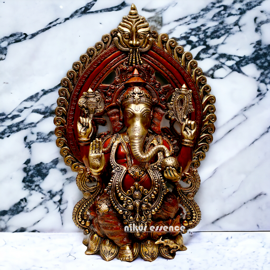 Buy Ganesha Vinayaka Seated on Lotus Brass statue - 25 inches