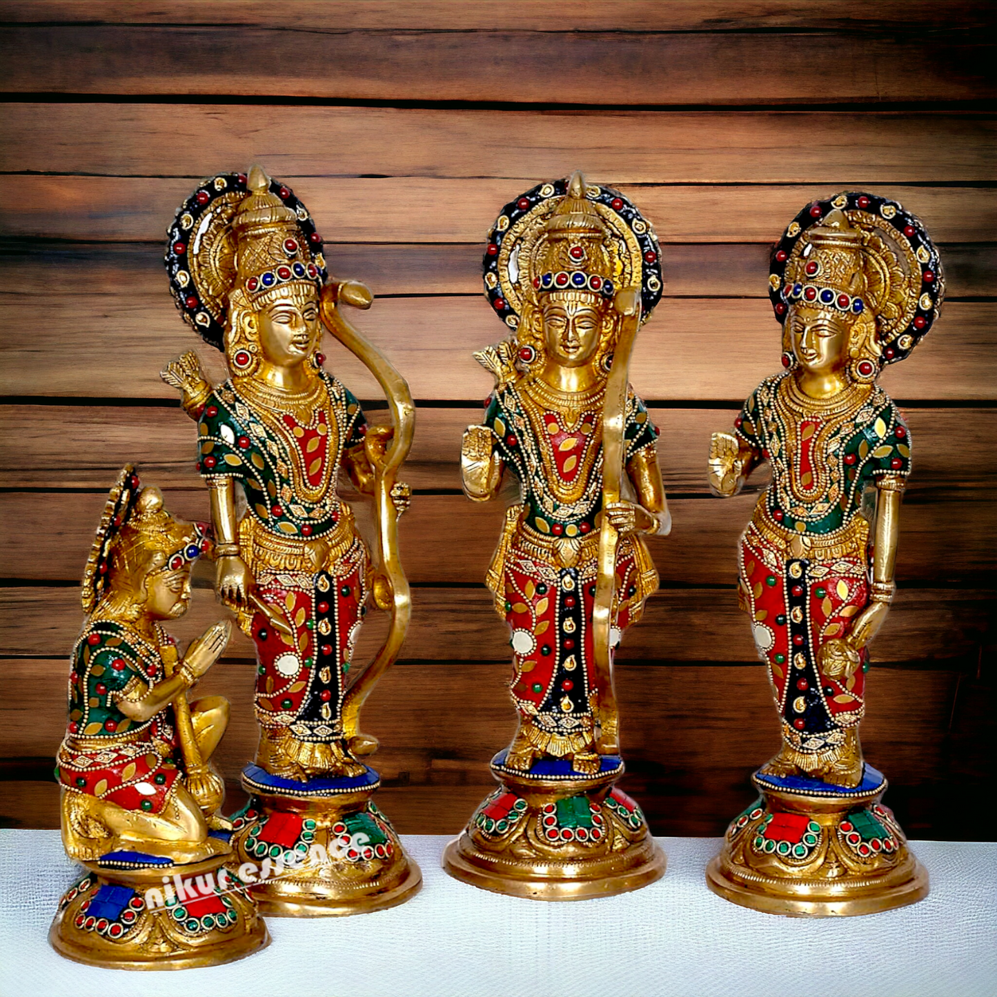 Shop Ram Darbar Parivar Brass with Stone Work idol - 12.5 inch