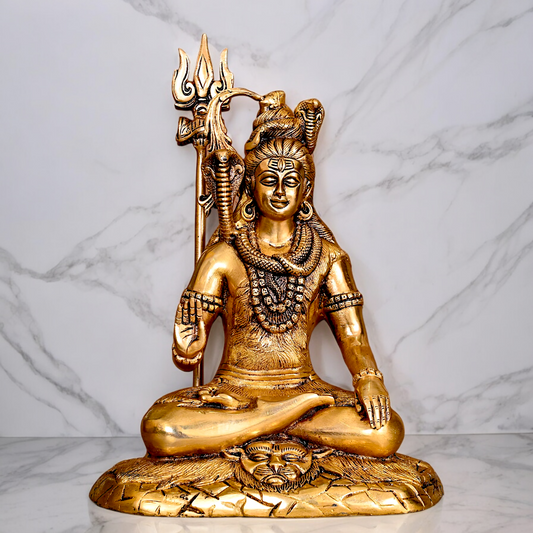 Lord Shiva Shankar ji solid brass statue - 12 inches