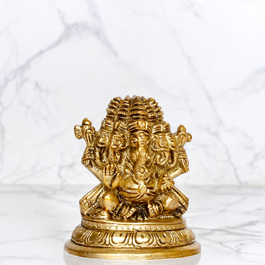 Buy Panchmukhi Ganesha Brass statues - 3 inches