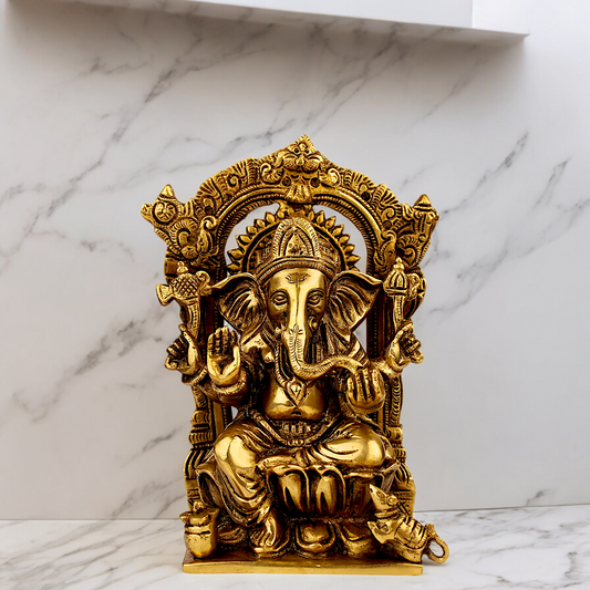 Solid Brass Vinayaka Ganesh statue - 7.5 inches