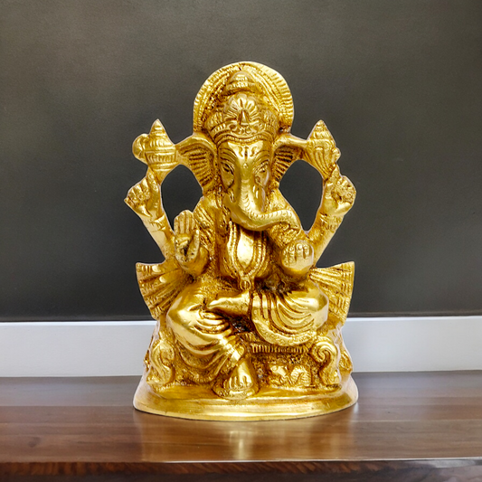 Solid Brass Ganesh Ganpati Murti idol - 5 inches