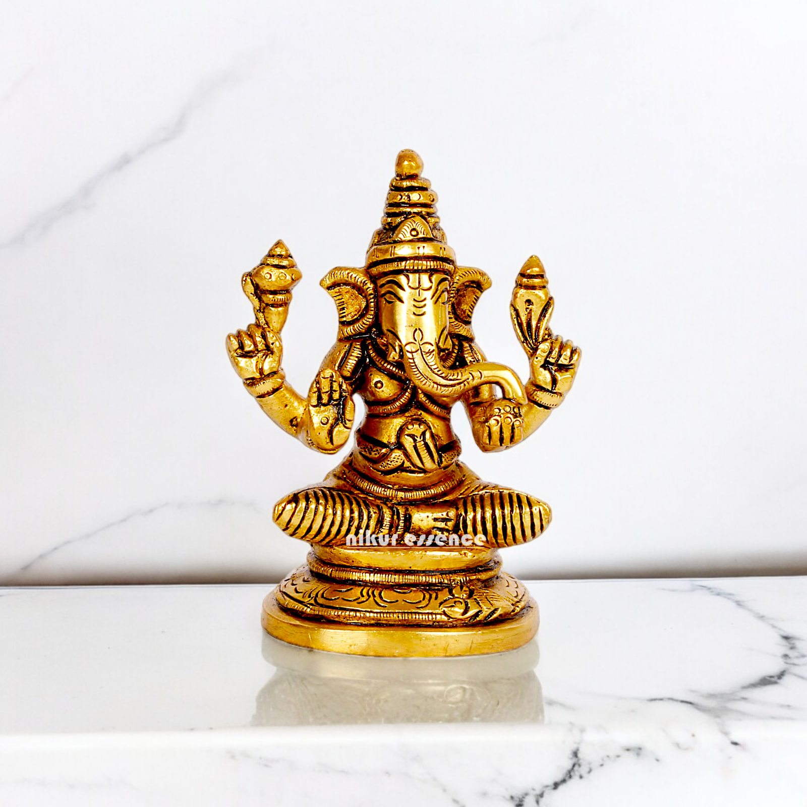 Shop Ganesh Ganpati murti Solid brass idol - 3.5 inches