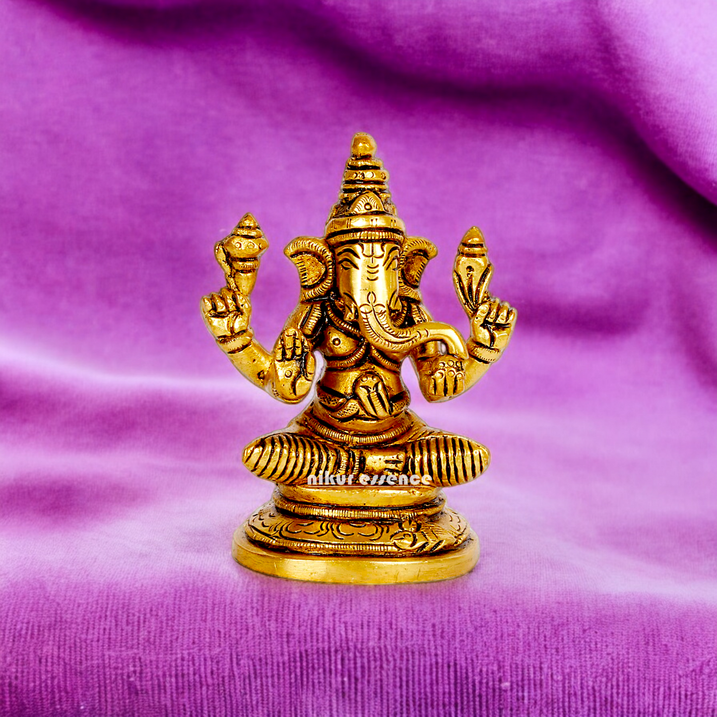 Shop Ganesh Ganpati murti Solid brass idol - 3.5 inches