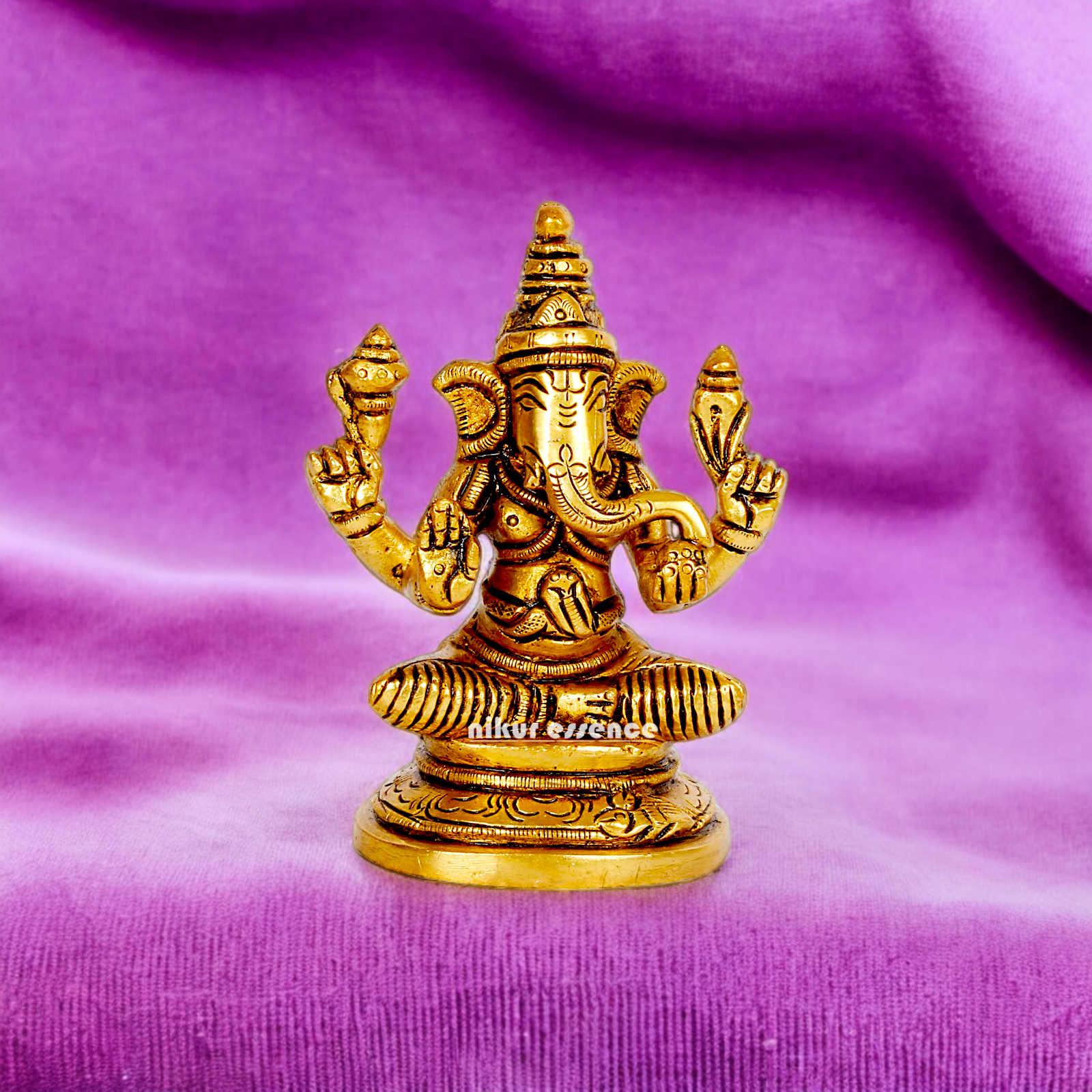 Shop Ganesh Ganpati murti Solid brass idol - 3.5 inches