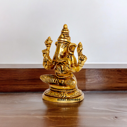 Shop Ganesh Ganpati murti Solid brass idol - 3.5 inches