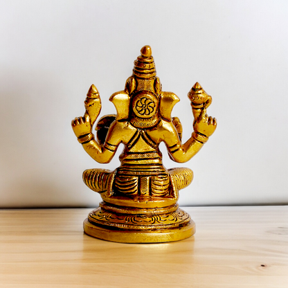 Shop Ganesh Ganpati murti Solid brass idol - 3.5 inches