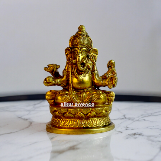 Solid Brass Ganesh Vinayaka murti idol - 5 inches