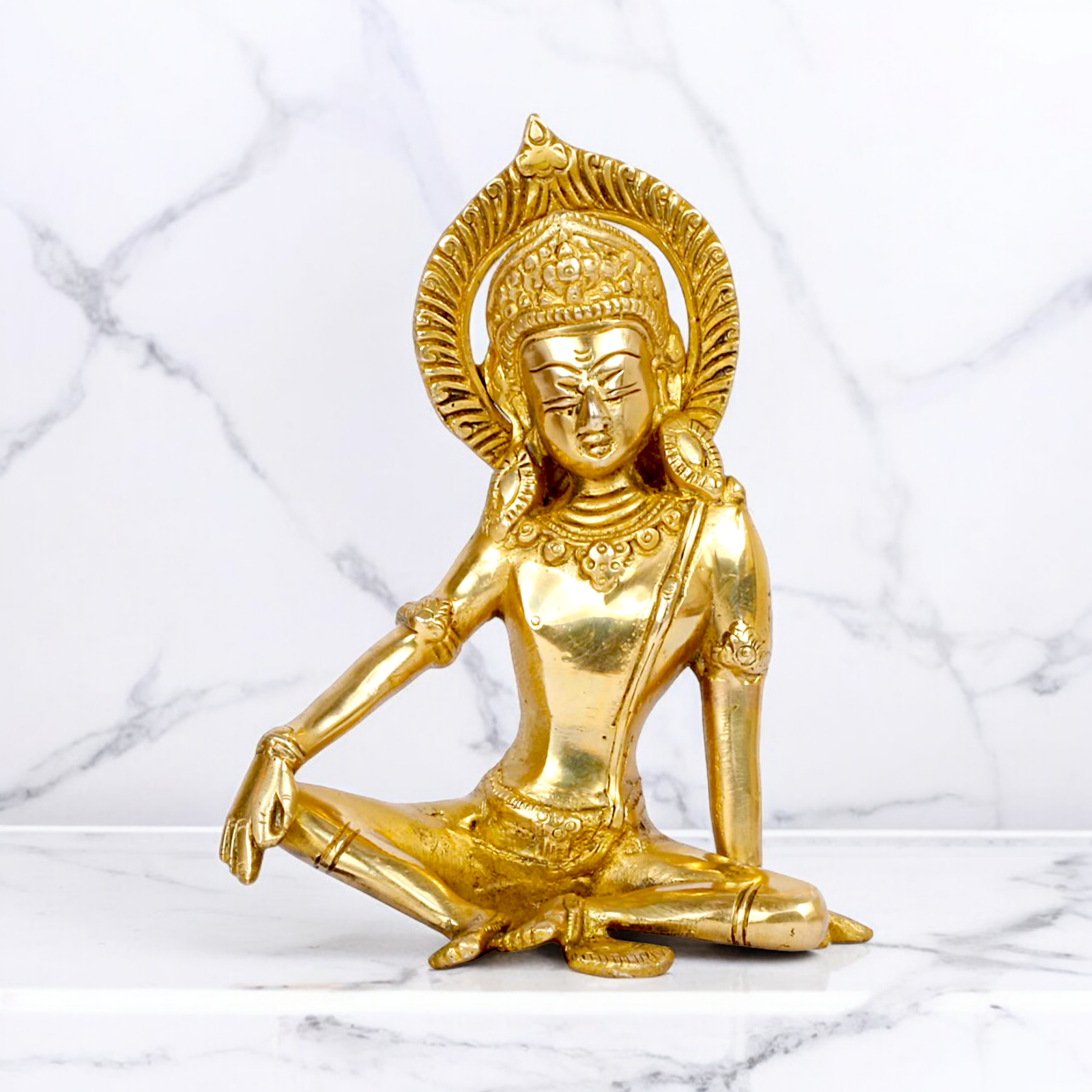 Lord Indra Dev Solid Brass idol - 7 inches