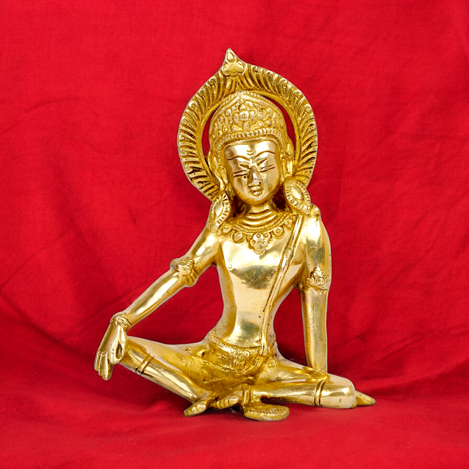 Lord Indra Dev Solid Brass idol - 7 inches