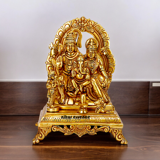 Solid Brass Shiva Parivar Shankar Bhagwan family idol - 12 inches