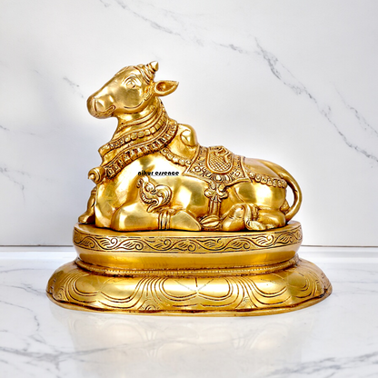 Online Nandi Solid Brass idol - 12 inche