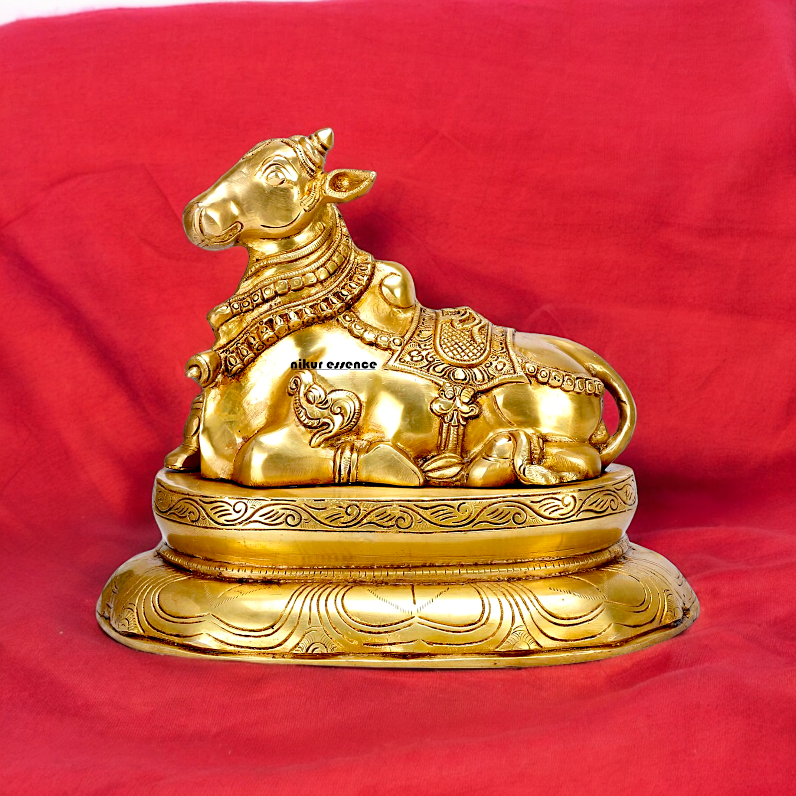 Online Nandi Solid Brass idol - 12 inche