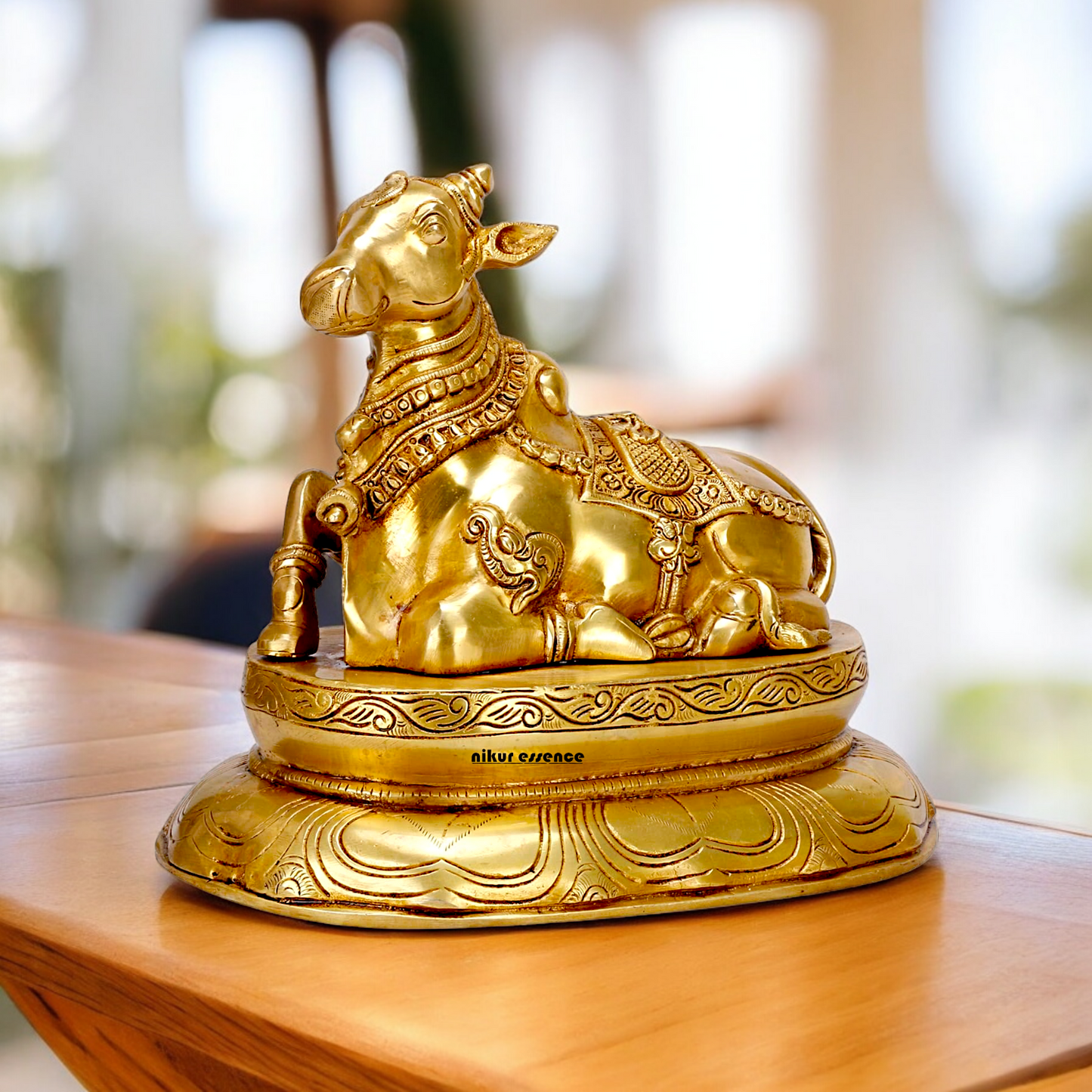 Online Nandi Solid Brass idol - 12 inche