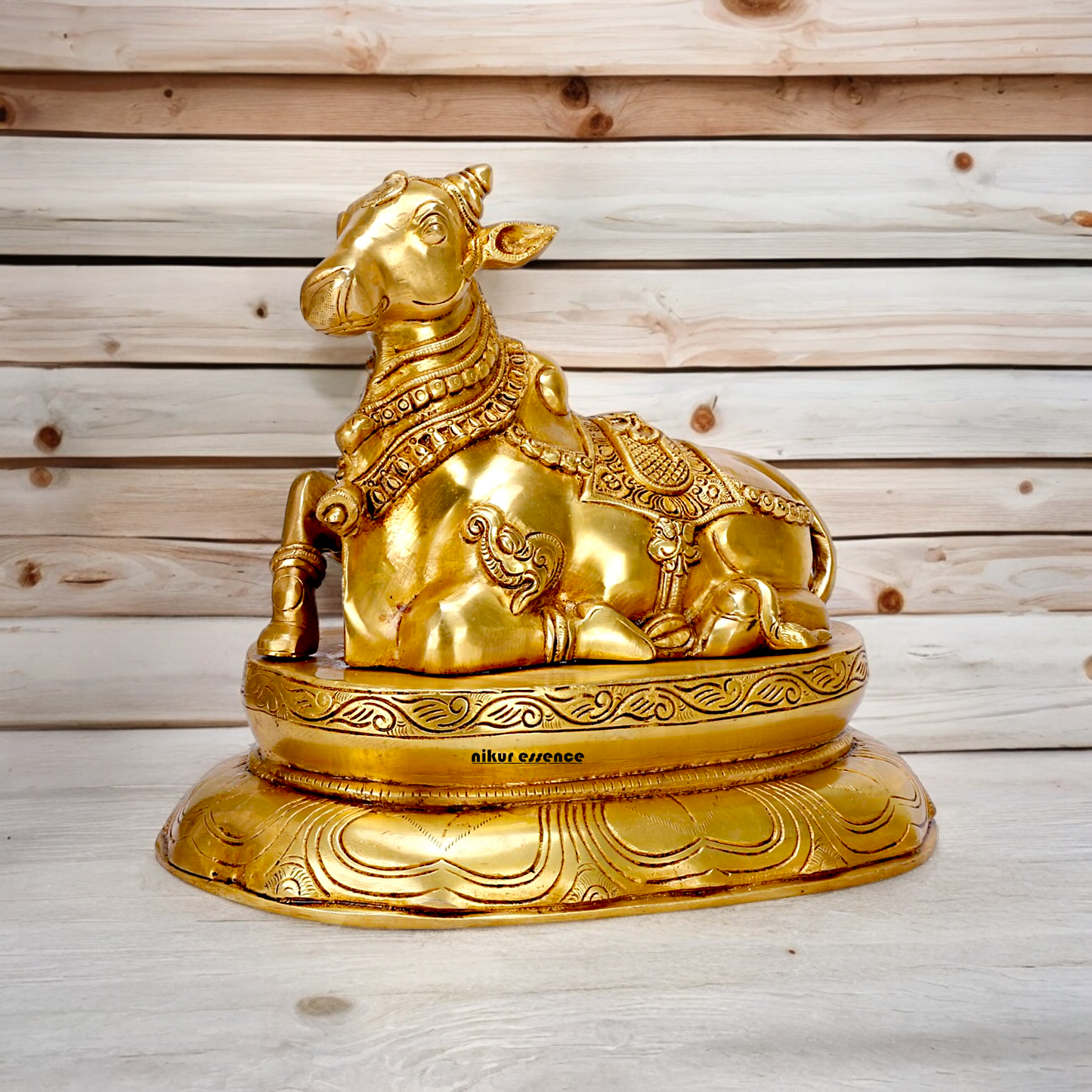 Online Nandi Solid Brass idol - 12 inche