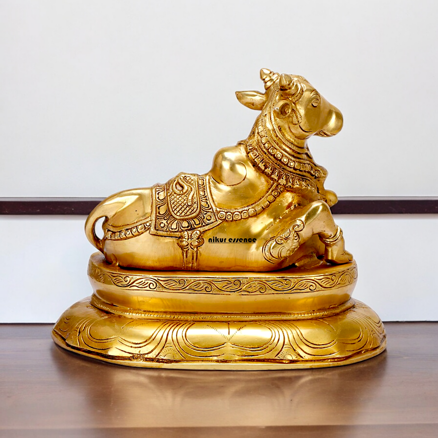 Online Nandi Solid Brass idol - 12 inche