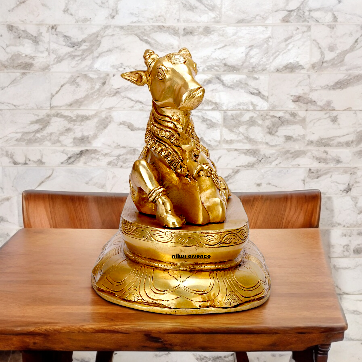 Online Nandi Solid Brass idol - 12 inche