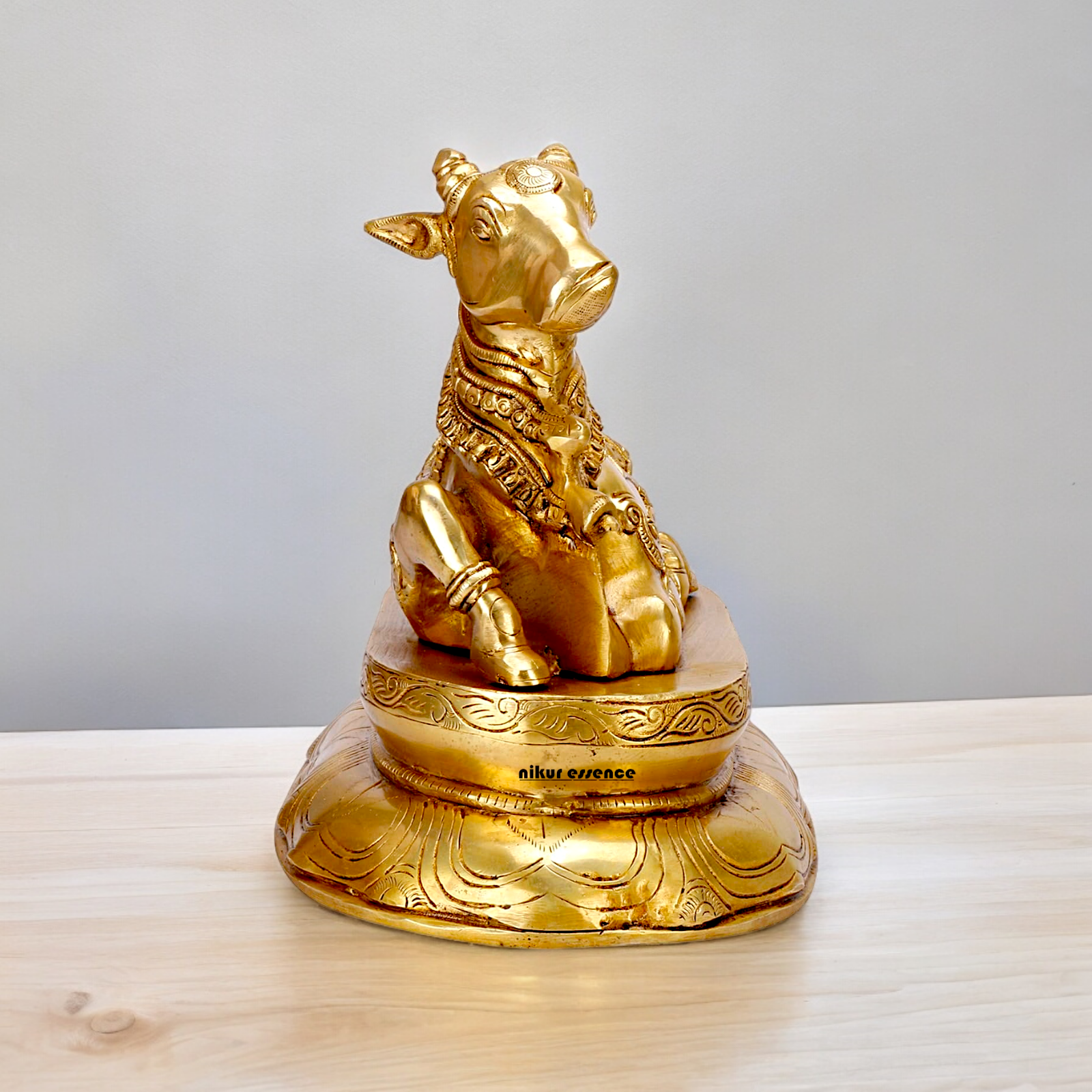 Online Nandi Solid Brass idol - 12 inche